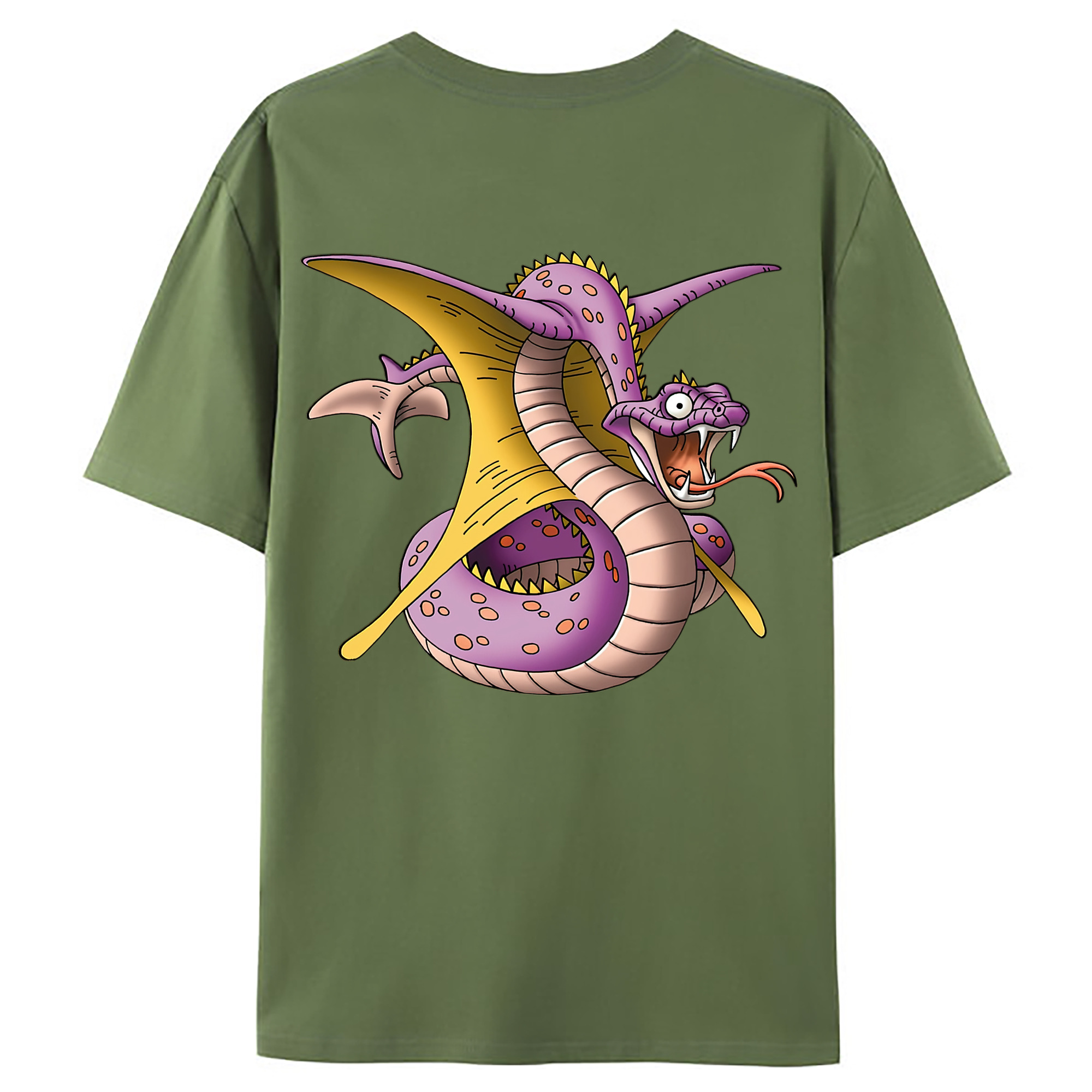 （画像用） ドラゴンクエスト Doragon Kuesuto Dragon Quest 綿100％ メンズ半袖Tシャツ（バックプリント） 通気性